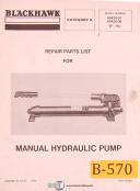Blackhawk Enerpac 65429-06 & 65429-07, P-76 Pump Repair Parts Manual 1984